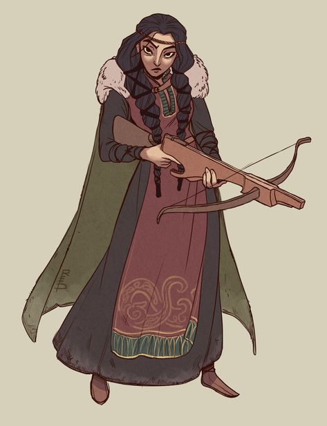 ArtStation - Witcher TTRPG Character Design, Rachel Denton Viking Character, Pinturas Disney, Poses References, Red Art, Crossbow, Fantasy Inspiration, Character Creation, Dnd Characters, Character Portraits