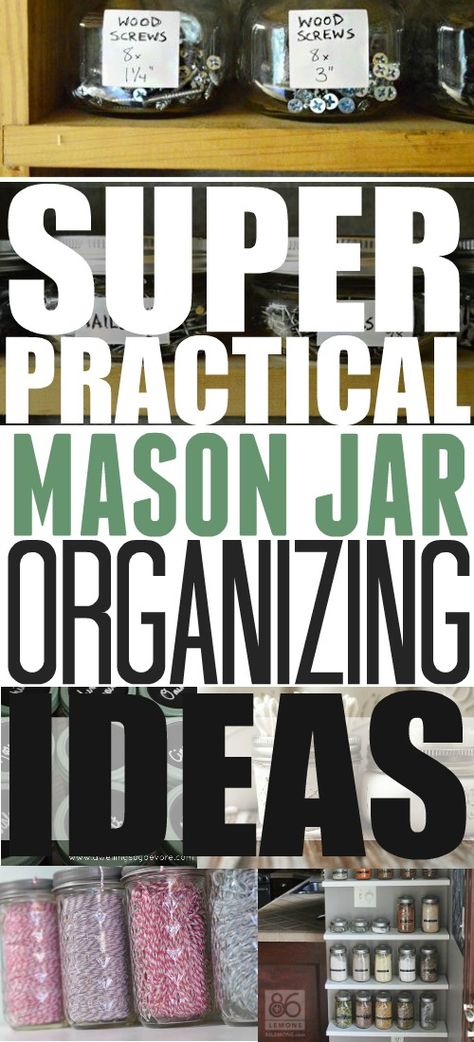 Organization Things, Canning Jar Storage, Milk Jars, Kerr Jars, Mason Jar Organization, Mason Jar Storage, Mason Jar Kitchen, Mason Jar Projects, Fun Organization