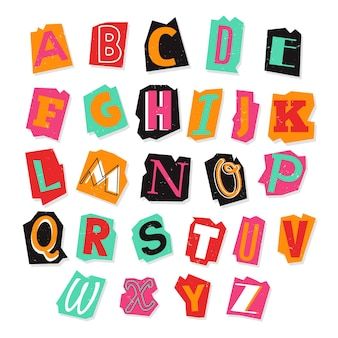 Paper Style Ransom Note Letter, Alphabet Capital Letters, Ransom Note, Letter Collection, Clean Fonts, Colorful Notes, Alphabet Tracing Worksheets, Typography Alphabet, Christmas Alphabet