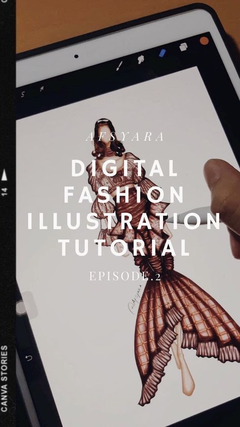 Digital Fashion Illustration Tutorial, Procreate Fashion Illustration, Sketchbook App, Fashion Illustration Portfolio, Digital Fashion Illustration, Fashion Illustration Tutorial, Adobe Photo, Illustration Tutorial, Digital Sketch