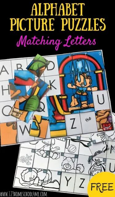 If your kids love puzzles and are learning the alphabet, this alphabet matching game is for you. As preschool, pre-k, and kindergarten students work on letter matching, they need lots of practice matching upper and lowercase letters! This cute alphabet activity allow students to practice matching upperacase and lower case letters to create a picture.  Simply print pdf file with Alphabet picture puzzle and you are ready to play and learn with a summer activity for kindergarten. Alphabet Matching Game, Letter Sound Games, Summer Writing Prompts, Alphabet Activity, Picture Puzzle, Summer Writing, Alphabet Pictures, Cute Alphabet, Alphabet Puzzles