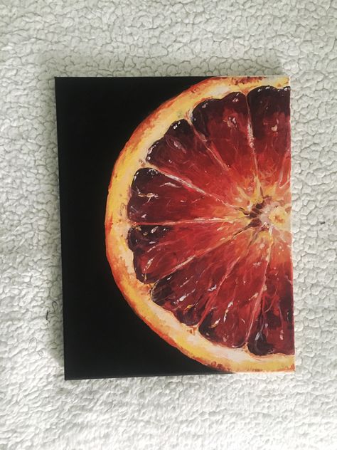 Food Painting On Canvas, Grapefruit Oil Painting, Grapefruit Painting Acrylic, Acrylic Painting Sketch, Art Inspo Painting Acrylic, Food Canvas Art, Fruits Acrylic Painting, Acrylic Painting Grunge, Food Art Painting Acrylic