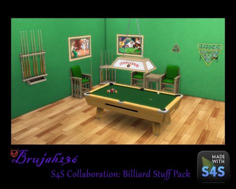 Sims 4 Studio — S4S Collaboration: Billiard Stuff Sims 4 Pool Table, Sims Pool, Sims 4 Pool, Cue Stick Holder, Billard Table, Sims 4 Studio, The Sims 4 Packs, Sims 4 Update, Sims 4 Cc Furniture