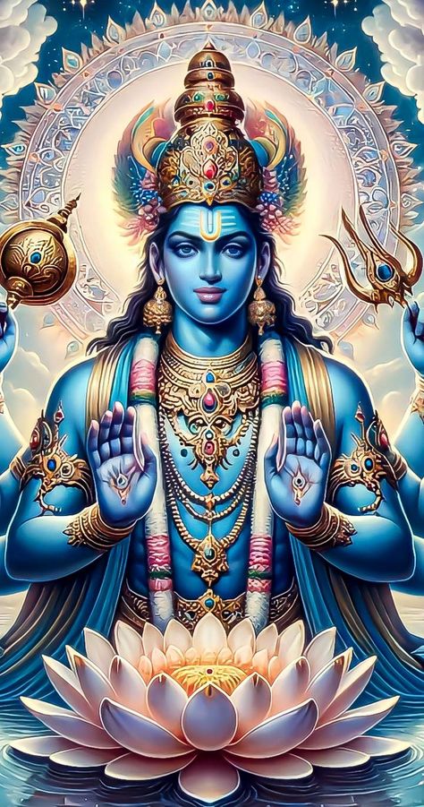 Vishnu Ji Hd Wallpaper, Narayana Lord Wallpaper, Maha Vishnu Images Hd, Surya Dev Images, Vasudev Krishna, Vishnu Dev, Surya Narayan, Lucky Things, Lakshmi Mata