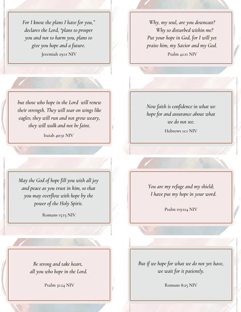 Free Printable Scripture Cards - Hope.pdf - Google Drive Free Printable Bible Verse Cards, Free Printable Scripture Cards, Free Printable Scripture, Printable Bible Verses Free, Scripture Cards Printable, Free Scripture Cards, Bible Christmas, Free Scripture Printables, Apostles Creed