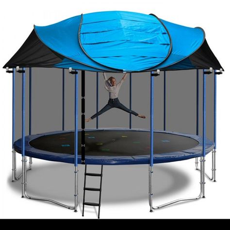 NEW! Universal Blue Trampoline Canopy/Roof with Dome Poles, for all major brands! | TrampolinePartsandSupply.com Canopy Over Bed, Canopy Roof, Roof Canopy, Deck Canopy, Window Canopy, Backyard Trampoline, Canopy Architecture, Kids Canopy, Canopy Bedroom