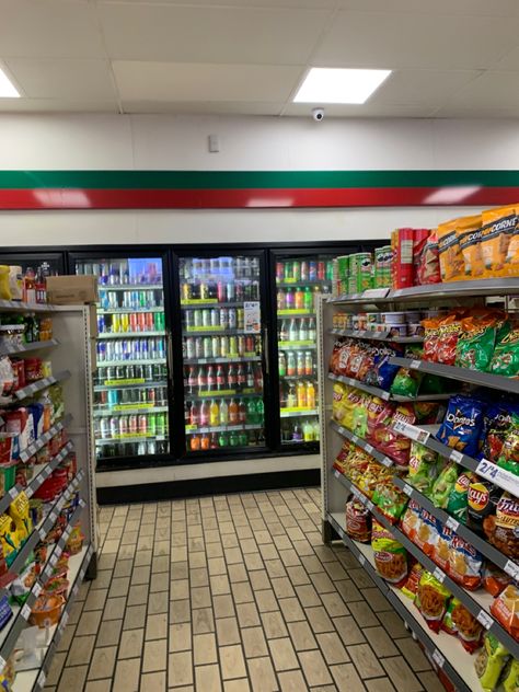 Gas Station Store Aesthetic, 7 11 Store Inside, Store Astethic, Supermarket Design Ideas, Gas Station Drinks, Stores Aesthetic, Gas Station Store, Grocery Store Aesthetic, Supermarket Aesthetic