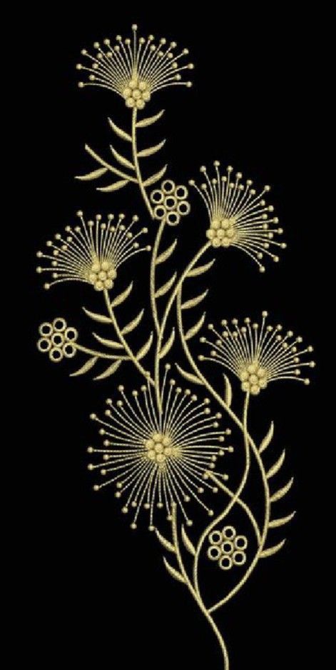 Imbrodri Design, Embroidery On Black Fabric, Japan Embroidery, Bordado Jacobean, Hand Embroidery Videos, Pola Sulam, Hand Embroidery Flowers, Embroidery Flowers Pattern, Japanese Embroidery