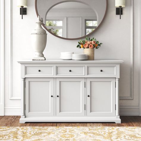 Kelly Clarkson Home Vivien 57.09'' Sideboard & Reviews | Wayfair Wood Buffet Table, Acacia Wood Sideboard, Wood Credenza, Kelly Clarkson Home, Wood Buffet, White Sideboard, Kitchen Sideboard, Wood Countertops, Kelly Clarkson