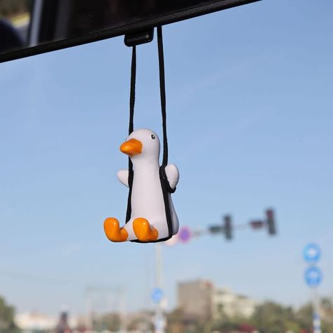 Swinging Duck Car Hanging Ornament Cute Car Pendant Mirror Accessories Little Duck Car Interior Decoration As Birthday Gift o Accessories For Car, Car Accessories Diy, Mirror Accessories, Car Interior Decoration, Car Hangers, Rear View Mirror Decor, Mirror Hangers, Cute Car Accessories, Car Hanging