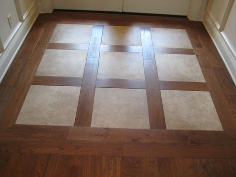 1000+ images about floor tile on Pinterest | Tile entryway, Foyers ... Tile Entry, Floor Inlay, Living Room Floor Tiles, Room Floor Tiles, Tile Inlay, Entryway Tile, Foyer Flooring, Wood Floor Design, Bamboo Floor