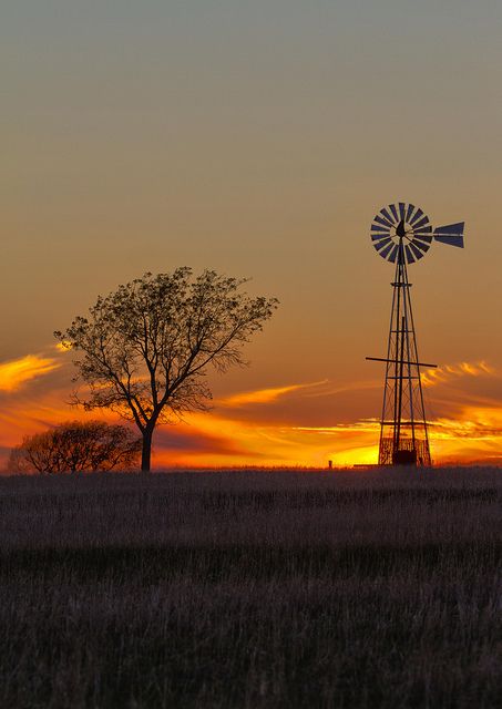 Texas Windmill; Taken in Burkburnett, Texas; Chandler Photography.  Pretty sure this is across the road from my house Landscape Pics, Farm Windmill, Windmill Water, Vive Le Vent, Old Windmills, Texas Photography, Ulsan, Old Barns, Beautiful Sunset