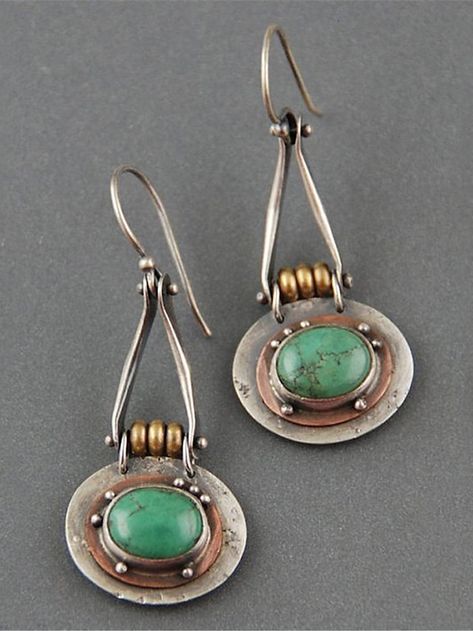 Cheap Earrings, Mixed Metal Jewelry, Jewelry Antique, Earrings Inspiration, Ancient Jewelry, Silver Plated Jewelry, Metal Earrings, Online Earrings, Turquoise Earrings