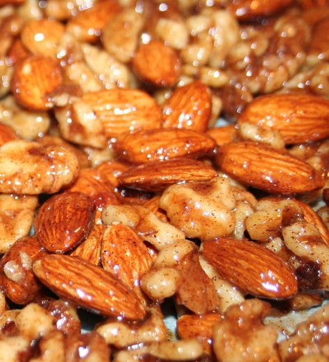 Honey Glazed Walnuts & Almonds or.... Glazed Nuts Recipe, Honey Glazed Walnuts, Glazed Nuts, Glazed Walnuts, Cinnamon Nuts, Walnut Recipes, Honey Glazed, Nut Recipes, Clam Recipes