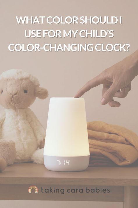 Some color-changing or OK-to-wake clocks can also act as a night light. If your child doesn’t need a night light, then there is no need to use it for bedtime or during sleep; you can leave it turned "off" at night, while using for wake-up in the morning. If you do decide to use your color-changing clock as a night light, I recommend using a dim red light. Let's talk about the reasons why inside my blog. Toddler Alarm Clock, Toddler Clock, Best Night Light, Hatch Baby, Train Light, Toddler Nap, Sunrise Alarm Clock, White Noise Machine, Clock For Kids