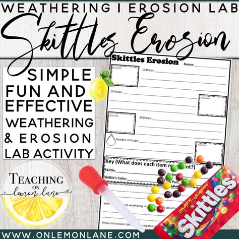 Erosion Lab, Erosion Activities, Mechanical Weathering, Chemical Weathering, Teaching Weather, Earth Science Lessons, Fourth Grade Science, Middle School Life, High School Science Teacher