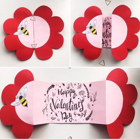 Pop Up Valentine Cards, Pop Up Flower, Girly Crafts, Pop Up Flower Cards, Open Flower, Pinterest Diy Crafts, 카드 디자인, Quilling Paper Craft, Pinterest Diy