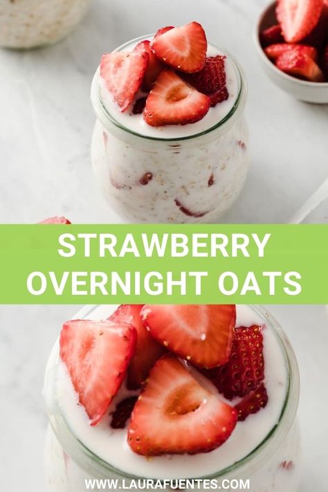 These homemade strawberries and cream overnight oatmeal jars are fresh and delicious. Enjoy them cold out of the fridge or warmed for 30 seconds to 1 minute in the microwave. Oats Ideas, Strawberries And Cream Overnight Oats, Oatmeal Jars, Gluten Free Overnight Oats, Apartment Recipes, Overnight Oats Recipe Easy, Overnight Oats With Yogurt, Strawberry Overnight Oats, Oat Meal