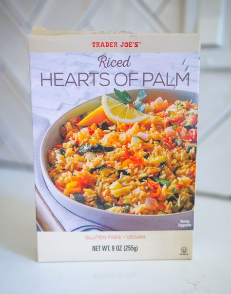 Trader Joe's Riced Hearts of Palm Review | Sweet on Trader Joe's Trader Joe’s Hearts Of Palm Rice, Hearts Of Palm Rice, Stick Of Butter Rice, Cannoli Dip, Rice Substitute, Fruit And Vegetable Wash, Greek Chickpeas, Chocolate Crepes, Protein Bowls