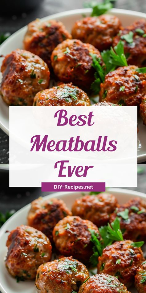 Create the best meatballs ever with this recipe. Combining beef, veal, and pork, these meatballs are sure to impress. Meatball Recipes With Pork And Beef, Meatballs Pork And Beef, Best Ever Meatballs, Meatballs With Vegetables, Best Meatballs Ever, Best Meatball Recipe, The Best Meatballs, Beef And Pork Meatballs, Veal Meatballs