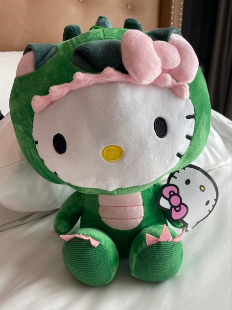 Custom Plushies, Dragon Custom, Doll Costume, Stuffed Animal, Hello Kitty, Kitty, Green