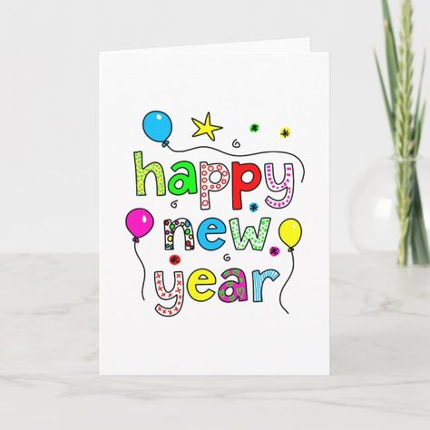 New Year’s Cards, Happy New Year Handmade Cards, New Year Text Messages, New Year Cards Handmade, Drawn Cards, Happy New Year Text, Happy New Year Card, New Year Text, New Year Cards