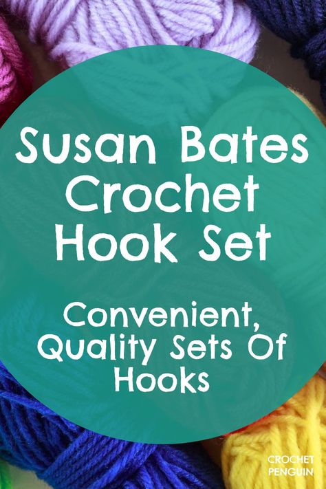 The #SusanBates #CrochetHook Set includes six hooks in popular sizes to suit most of your #crocheting projects. The lightweight, anodized aluminum is durable, ready for lots of use. Read my guide https://crochetpenguin.com/susan-bates-crochet-hook-set/ #crochet #crocheter #crochethooks #crocheters #amcrocheting #hooksforcrochet #crochetools #crochetnotions Crochet Hook Sizes Chart, Susan Bates Crochet Hooks, Crochet Penguin, Crocheting Projects, Crochet Hook Set, Crochet Hook Sizes, Anodized Aluminum, Crochet Hook, Buying Guide