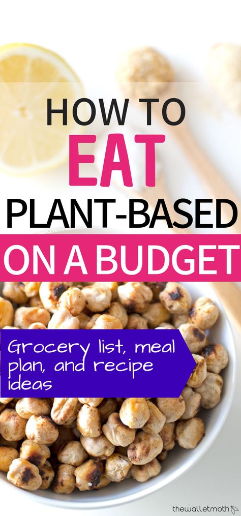 Plant-based on a budget: this vegan grocery list, meal-plan, and cheap vegan recipes are all geared towards helping you learn how to stick to a plant-based diet on a budget. Find recipe inspiration with cheap ingredients, an average vegan meal plan, and more. #plantbaseddiet #veganrecipes #budgetrecipes #plantbased Vegan Meal Plan With Grocery List, Plant Based Diet Grocery List, How To Eat More Plant Based, Vegetarian Ingredients List, Plant Based Ingredients, Plant Based Diet On A Budget, How To Eat Plant Based Diet, Cheap Plant Based Recipes, Vegan On A Budget Meal Planning