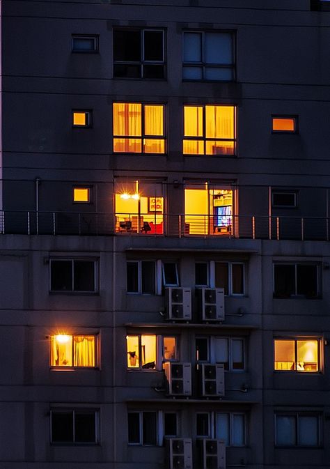 Looking through night windows in a "Rear Window" spying sort of way People In Windows, Windows At Night, Looking Through A Window, Looking Through Window, Night Photography Portrait, Night Window, Window Photography, Light Night, Night Photos