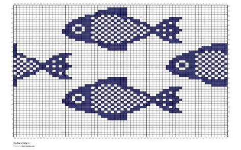 Blue Fish Chart Knitting by annascomer | Chart Minder Easy Intarsia Knitting Patterns, Knitting Fish Pattern, Seagull Knitting Chart, Fish Sweater Knitting Pattern, Knit Fish Pattern, Fish Grid Pattern, Fair Isle Chart Simple, Knitting Motifs Charts, Fish Knitting Chart