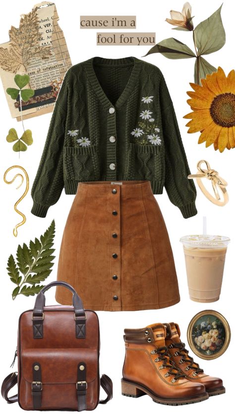 Girls Spring Outfits, Look Grunge, Academia Outfits, Cottagecore Outfits, Inspiration Tattoos, Mode Hippie, Earthy Outfits, Mode Boho, Elegante Casual