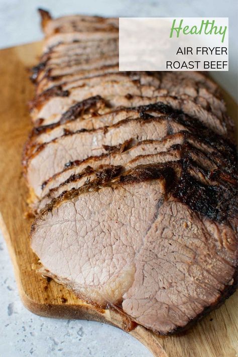 Cook perfect roast beef in the air fryer for a simple and delicious Sunday dinner, roast dinner or Christmas dinner. Air fryer roast beef is really tasty, and incredibly easy to make with very little effort. Simply season the roast, and cook it rare, medium or well done to suit your preference. A great beef dinner that you can pair with any side dishes that you like. Roast Beef Air Fryer, Beef Roast Air Fryer Recipes, Air Fryer Beef Roast, Air Fryer Roast Beef, Roast Beef Seasoning, Rolled Roast Beef, Beef Tenderloin Roast Recipes, Airfry Recipes, Air Fryer Roast