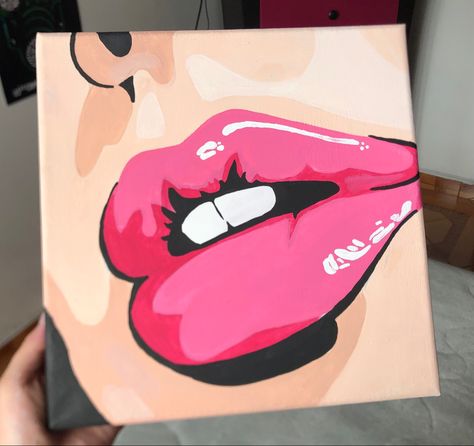 Painting Decoration Ideas, Lips Canvas Painting, Woman Lips, Modern Art Canvas Painting, Painting Decoration, Modern Canvas Art, Wall Papers, Arte Pop, Art Canvas