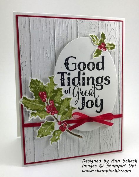 Easy Good Tidings Card with Tutorial Homemade Christmas Cards, Christmas Paper Crafts, Stampin Up Christmas Cards, Craft Quotes, Stampin Up Christmas, Christmas Past, Winter Cards, Pretty Cards, Christmas Paper