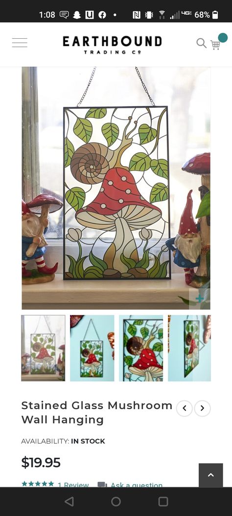 https://www.earthboundtrading.com/stained-glass-mushroom-wall-hanging Mushroom Stained Glass Patterns, Stained Glass Patterns Mushrooms, Mushroom Stained Glass Window, Mushroom Suncatcher, Stained Glass Mushroom Lamp, Stained Glass Frames, Glass Pot, Mushroom Pictures, Glass Mushrooms