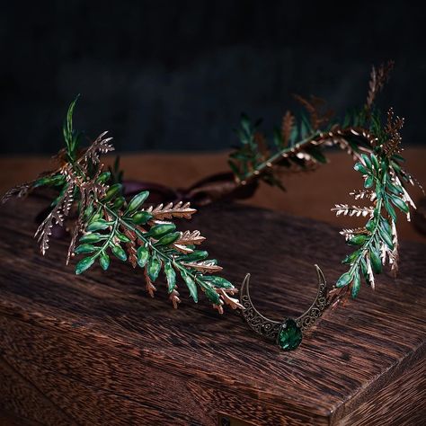 Fairy King Crown, Leaf Crown Aesthetic, Forest Fairy Crown, Fae Headpiece, Fairy Crown Aesthetic, Druid Headpiece, Tree Headpiece, Nature Headpiece, Elven Accessories