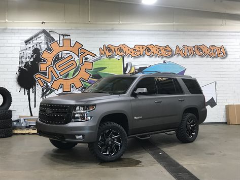 2017 Tahoe wrapped in Avery Charcoal for Andrew Cashner, Texas Rangers pitcher. Chevy Tahoe Wrapped, Lifted Tahoe 4x4, Lifted Tahoe, Chevy Memes, Lifted Chevy Tahoe, Black Tahoe, Chevy Tahoe Ltz, Chevy Suv, Chevy Duramax