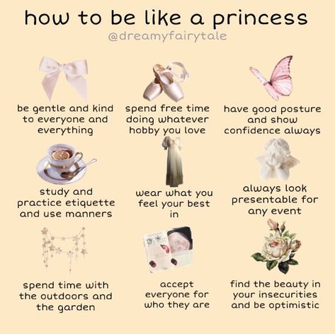 @dreamyfairytale shared a photo on Instagram: “hello! how is everyone?☺️ this one was fun to make! everyone is a princess, there is no right or…” • See 177 photos and videos on their profile. Princess Things To Do, How To Be Like Aurora, How To Be A Princess, Princess Habits, Princess Training, Princess Rules, Princess Guide, Princess Behavior, Princess Tips