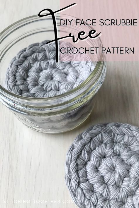 Cotton Yarn Projects, Crochet Face Scrubbies, Scrubbies Crochet Pattern, Crochet Scrubbies, Quick Crochet Projects, Face Scrubbies, Crochet With Cotton Yarn, Quick Crochet Patterns, Crochet Faces