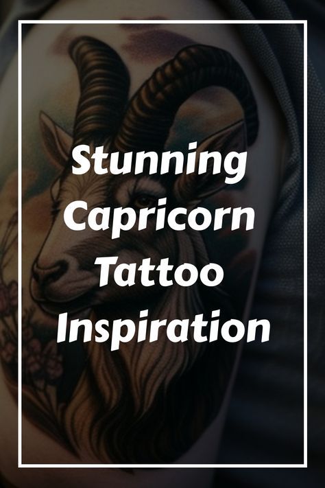 Realistic Capricorn Tattoo, Capricorn Tattoo For Men Zodiac Signs, Capricorn Tattoo For Men Design, Capricorn Symbol Tattoos, Capricorn Goat Tattoo, Capricorn Tattoo For Men, Capricorn Tattoo For Women, Capricorn Tattoo Designs, Capricorn Tattoo Ideas