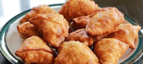 Chetna Makan's Potato Samosas Recipe | Carr's Flour Samosas Recipe, Recipe Email, Baking Inspiration, Samosa, Home Baking, Recipe Images, Garam Masala, Meat Dishes, Home Recipes