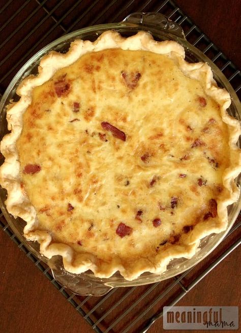 Swiss and Bacon Quiche and the Power of Milk Gluten Free Quiche Lorraine, Bacon Cheese Quiche, Quiche Bacon, Bacon Quiche Recipe, Meaningful Eats, Gluten Free Quiche, Gluten Free Brunch, Quiche Lorraine Recipe, Breakfast Quiche Recipes