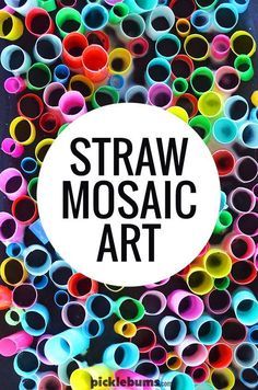 Straw mosaic art - a super cool, super easy, art activity. Mosaic Art For Kids, Preserve Pumpkins, Garderobe Design, Straw Art, Straw Crafts, Recycled Art Projects, Mosaic Art Projects, Easy Art Projects, Art Therapy Activities