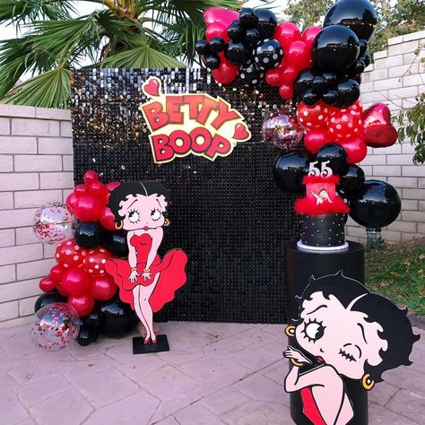 55 Birthday, Betty Boop Birthday, 21st Bday Ideas, 55th Birthday, Shimmer Wall, Custom Birthday Cakes, Bday Party Theme, Pink Dusty, 18th Birthday Party