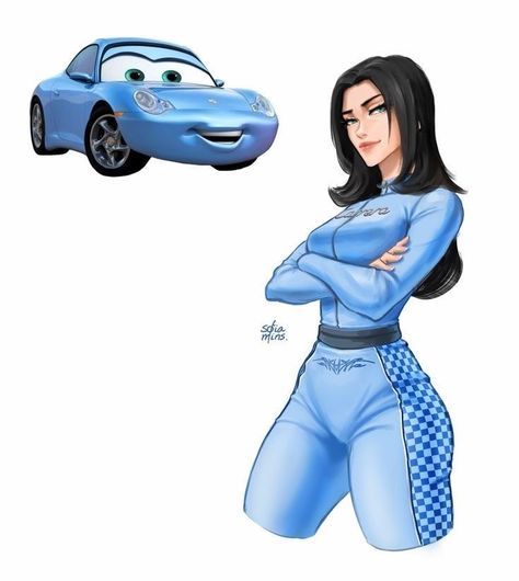 Cars Cartoon Disney, Disney Characters As Humans, Cartoon Characters As Humans, Disney Character Art, Foto Disney, Disney Princess Fashion, Cars Characters, Cartoon As Anime, Pinturas Disney