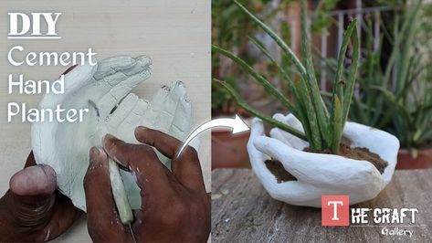 DIY Planter Hand Pottery, Hand Planters, Diy Cement, Planter Diy, Diy Planter, Plant Pot Diy, Pot Ideas, Cement Crafts, Diy Planters