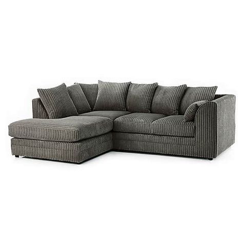 Chicago Jumbo Cord Left Hand Corner Sofa | Dunelm Corduroy Couch, Corner Couch, Sofa Company, Corner Sofa Bed, Gray Sofa, L Shaped Sofa, Pillows And Throws, Luxor, Sofas And Chairs