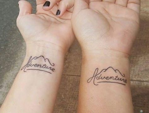 Pin for Later: 16 Travel Tattoos For Best Friends With Wanderlust Adventure Wanderlust Tattoos, Travel Outfit Summer Airport, Women Adventure, Small Best Friend Tattoos, Adventure Tattoo, Bff Tattoos, Ring Tattoos, Best Friend Tattoos, Sister Tattoos