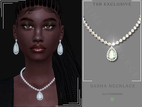 The Sims Resource - Sasha Necklace Black Gemstone Necklace, Pink Gold Necklace, Sims 3 Mods, Green Pendant Necklace, The Sims 4 Skin, Play Sims 4, Goth Choker, Play Sims, Sims Games