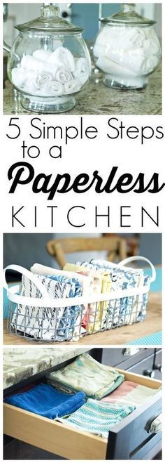 5 Simple Tips for Going Paperless in your Kitchen.  It's much easier and more convenient than you think! Everything you need to know for home organization to make this work.  Great idea for creating a more green life. :) Going Paperless, Paperless Kitchen, Waste Free Living, Reducing Waste, Classic Kitchen, Zero Waste Living, Eco Friendly Living, Green Life, Back To Nature